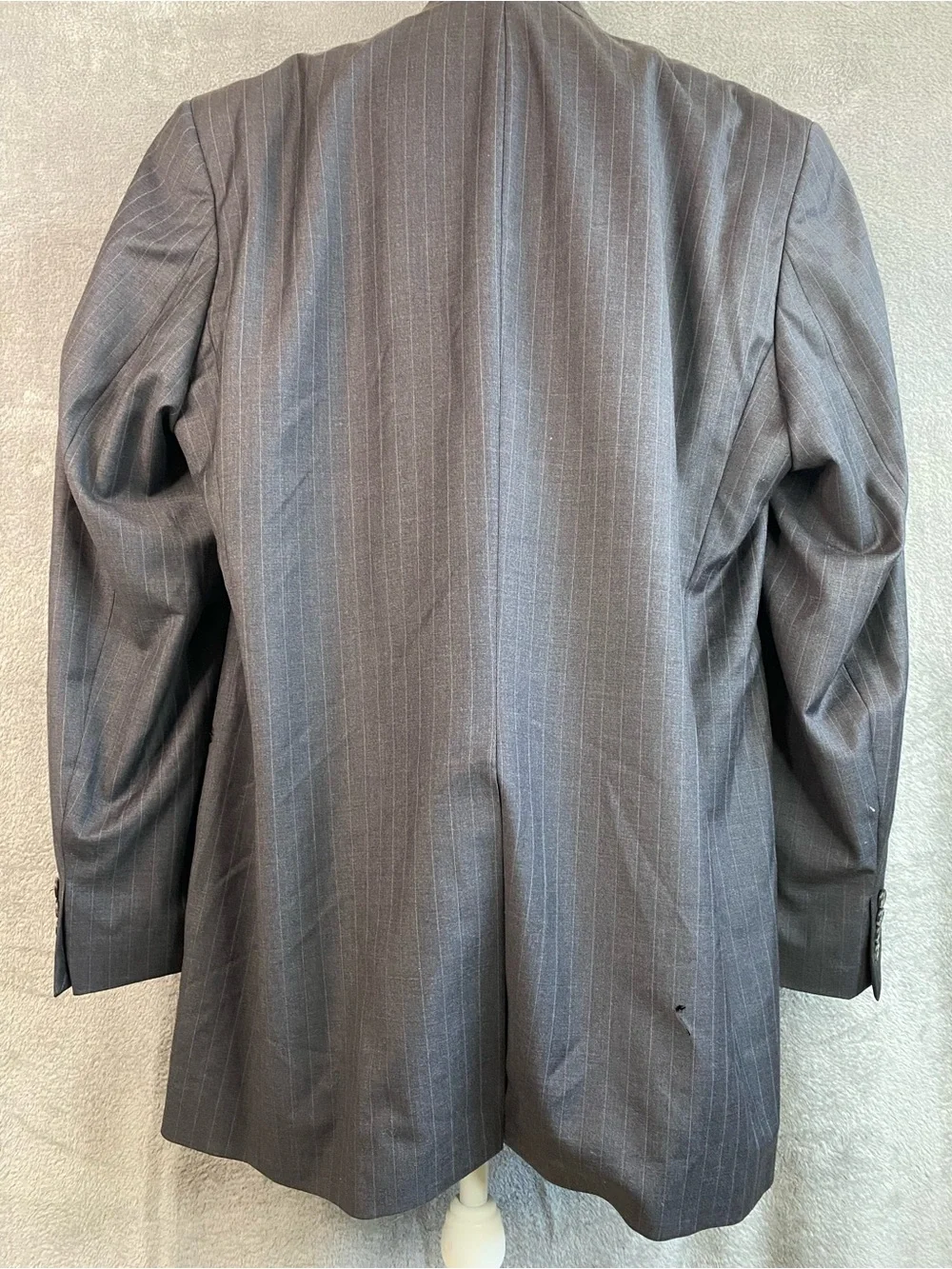 VTG Lauren Ralph Lauren Black Pinstripe Two-Button Wool Blazer 46XL Dark Academi